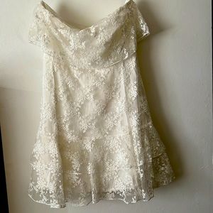 White lace strapless dress. Never worn